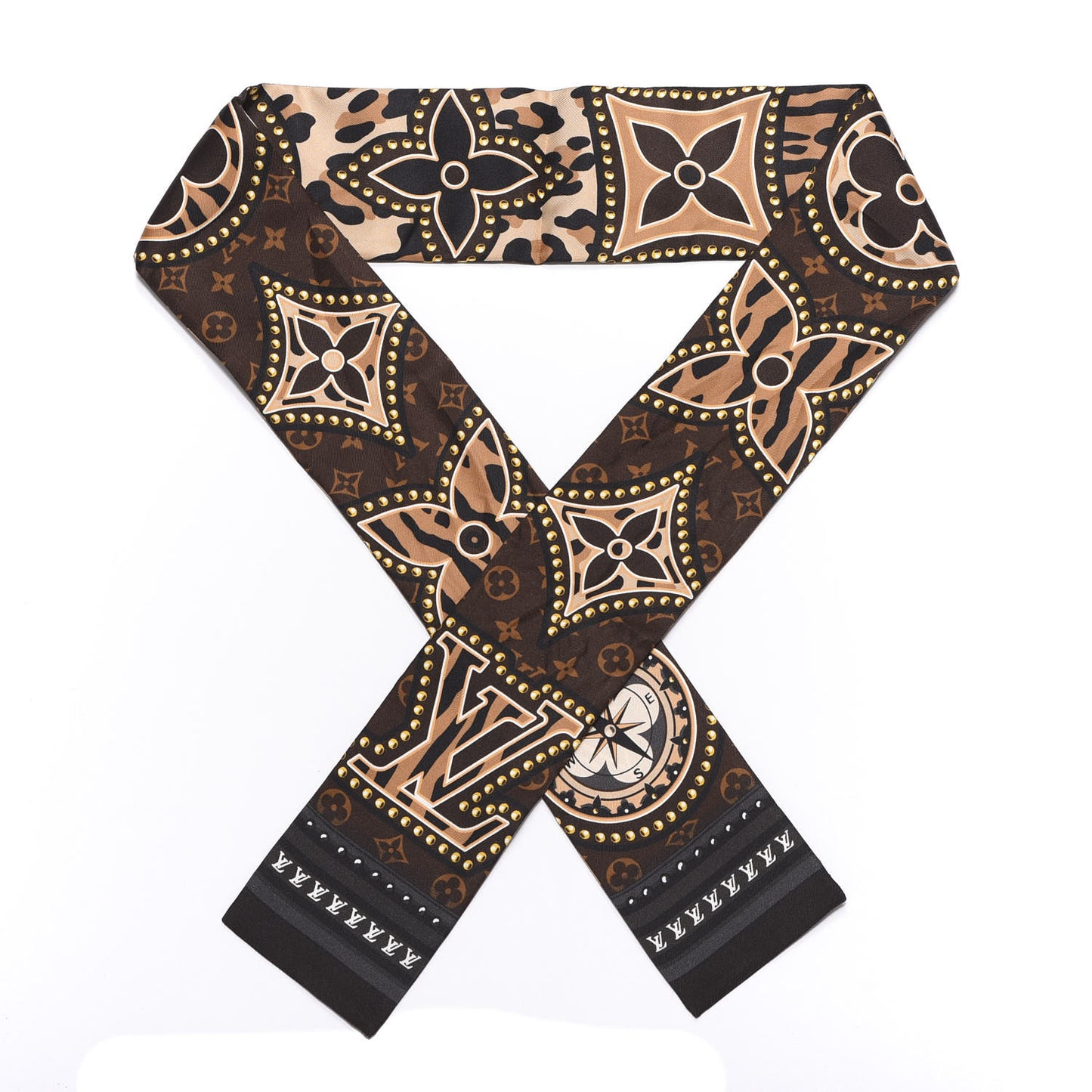 Silk Monogram LV World Bandeau Brown