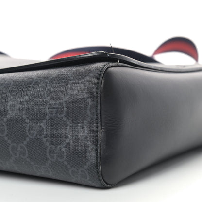 Gucci GG Supreme Monogram Web Flap Messenger Bag Black Grey 7 of 16