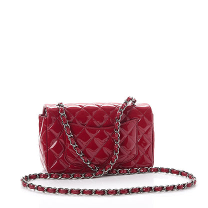 Chanel Patent Calfskin Quilted Mini Rectangular Flap Red 3 of 8