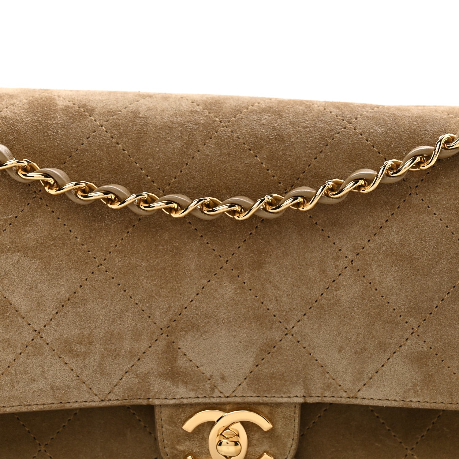 Chanel Suede Calfskin Small Souplissimo Maxi Flap Dark Beige 8 of 10