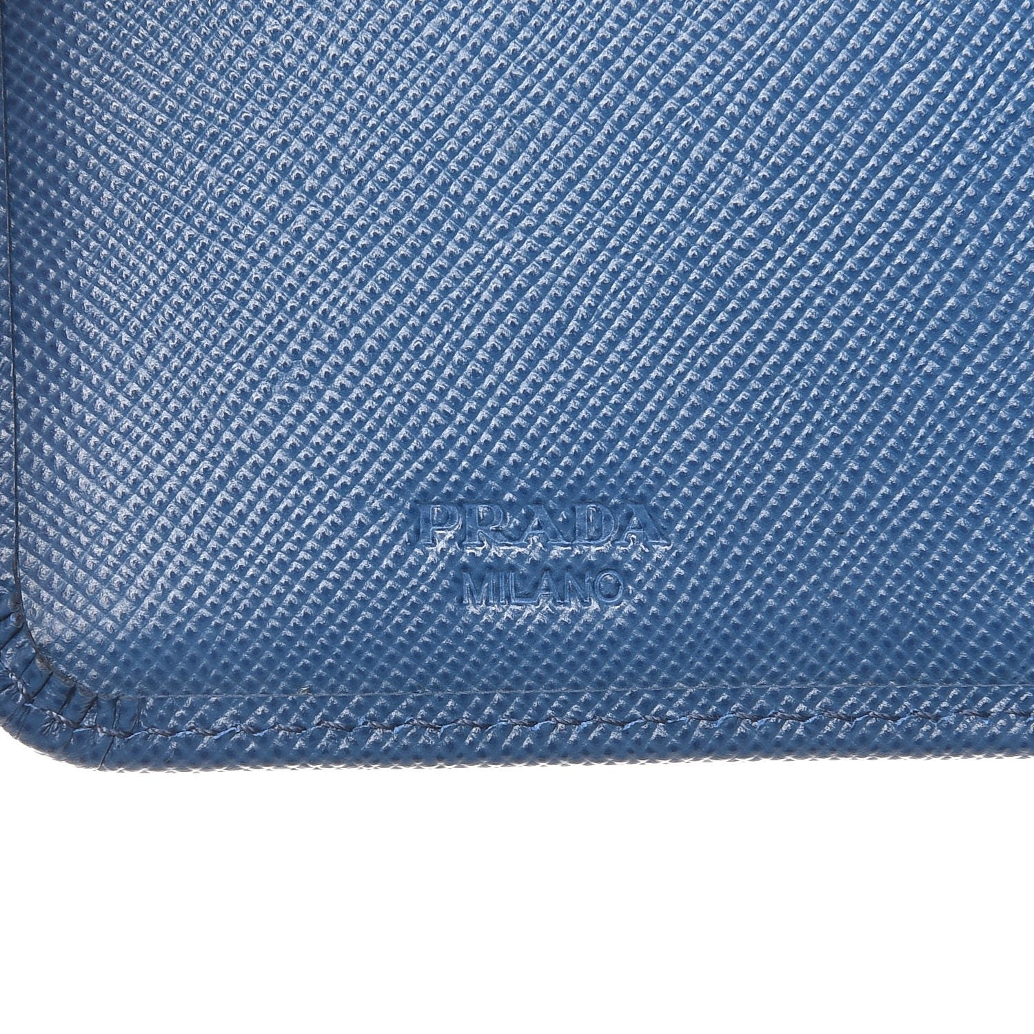 Prada Saffiano Metal Compact Wallet Cobalto 6 of 8