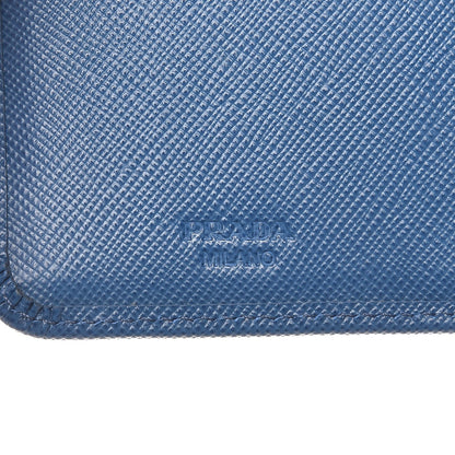 Prada Saffiano Metal Compact Wallet Cobalto 6 of 8