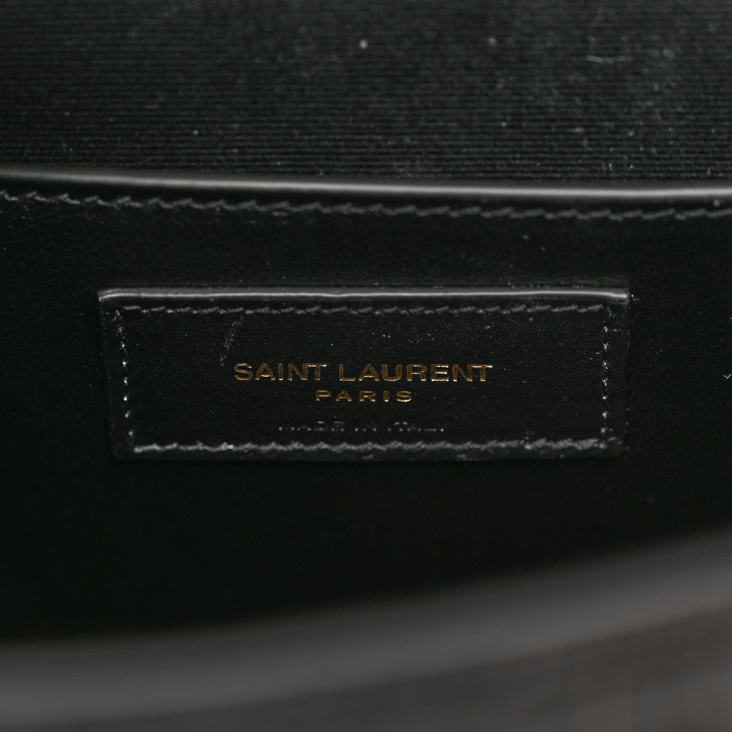 Saint Laurent Shiny Calfskin Crocodile Embossed Manhattan Baguette Black 6 of 9