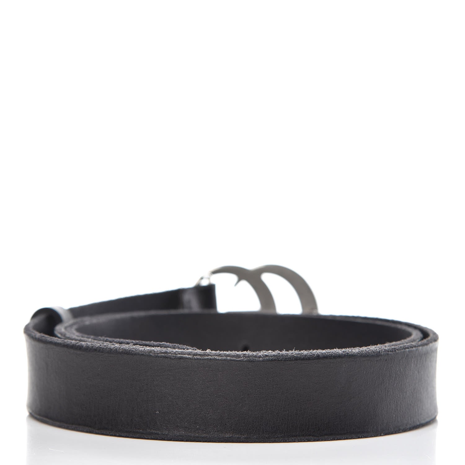 Gucci Cuoio Toscano Nickel Double G 30mm Belt 95 38 Black 3 of 7