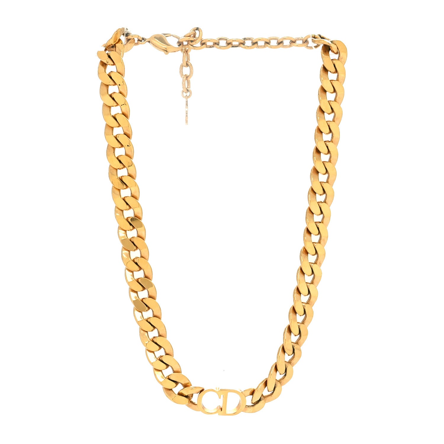 Christian Dior Metal Danseuse Etoile Chain Choker Necklace Gold 3 of 5