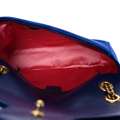 Gucci Velvet Matelasse Medium GG Marmont Shoulder Bag Cobalt Blue 5 of 20