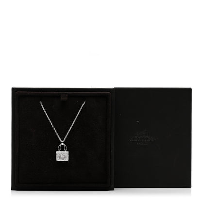 Hermes 18K White Gold Diamond Constance Amulettes Pendant Necklace 6 of 6
