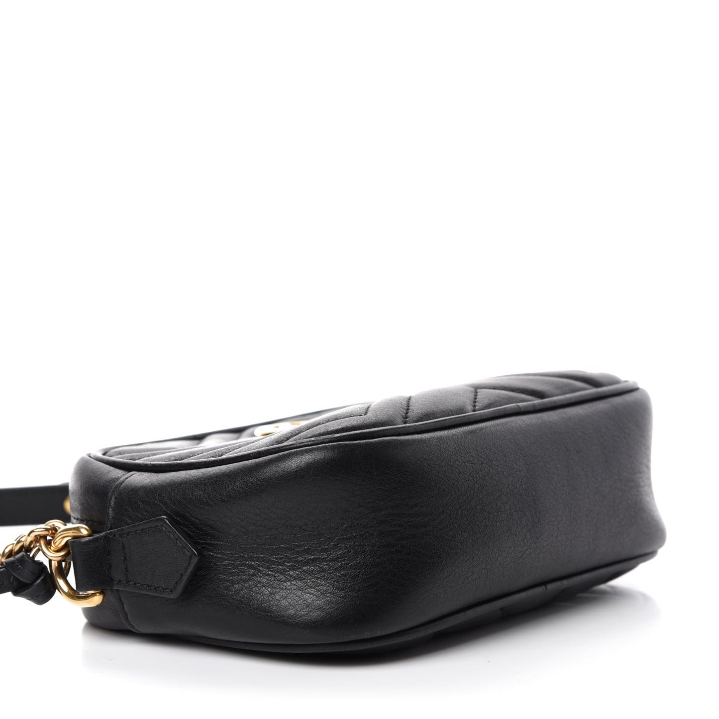 Calfskin Matelasse Mini GG Marmont Chain Shoulder Bag Black