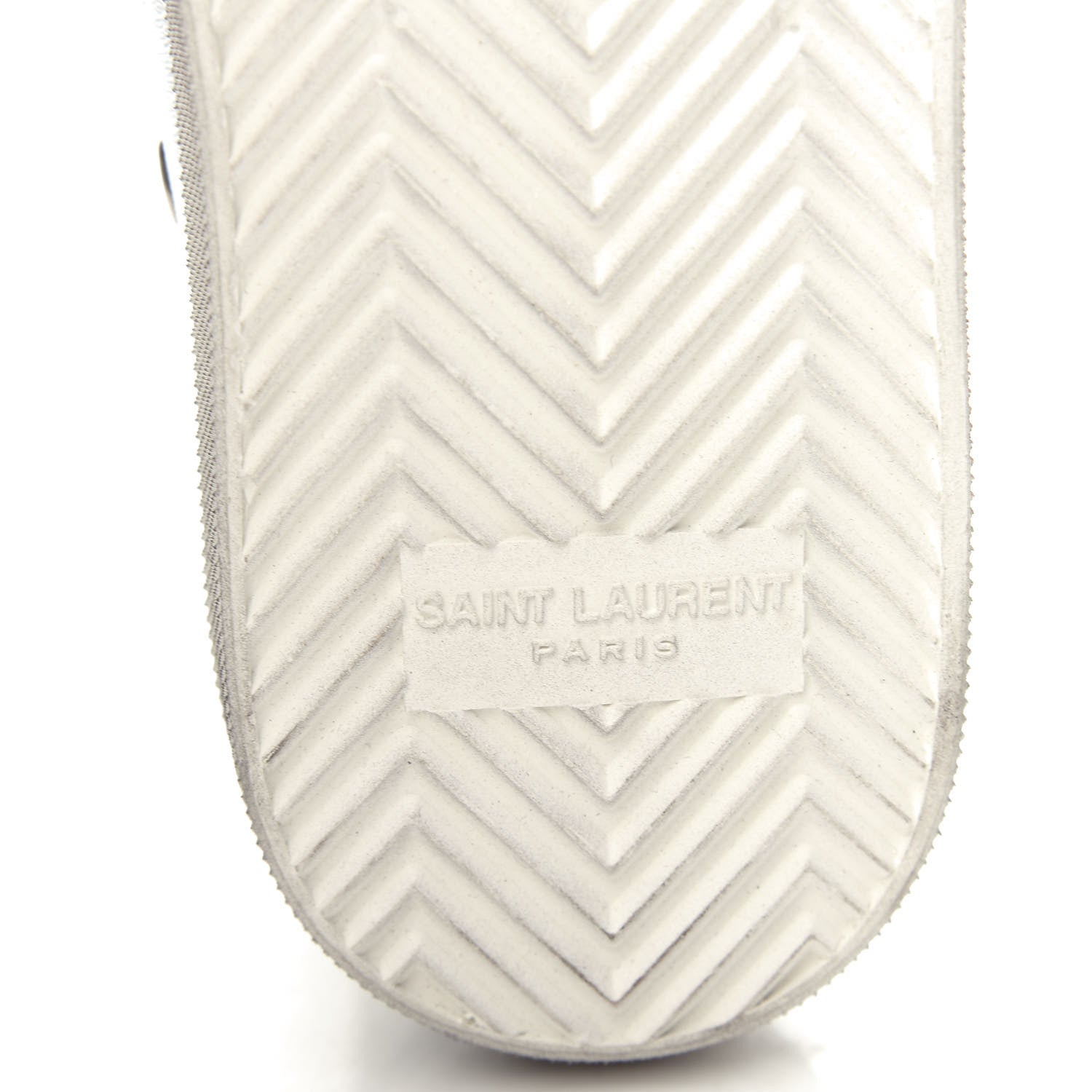 Saint Laurent Distressed Calfskin Bedford Logo-Appliqued Hightop Sneakers 36 Argento Cream White 9 of 11