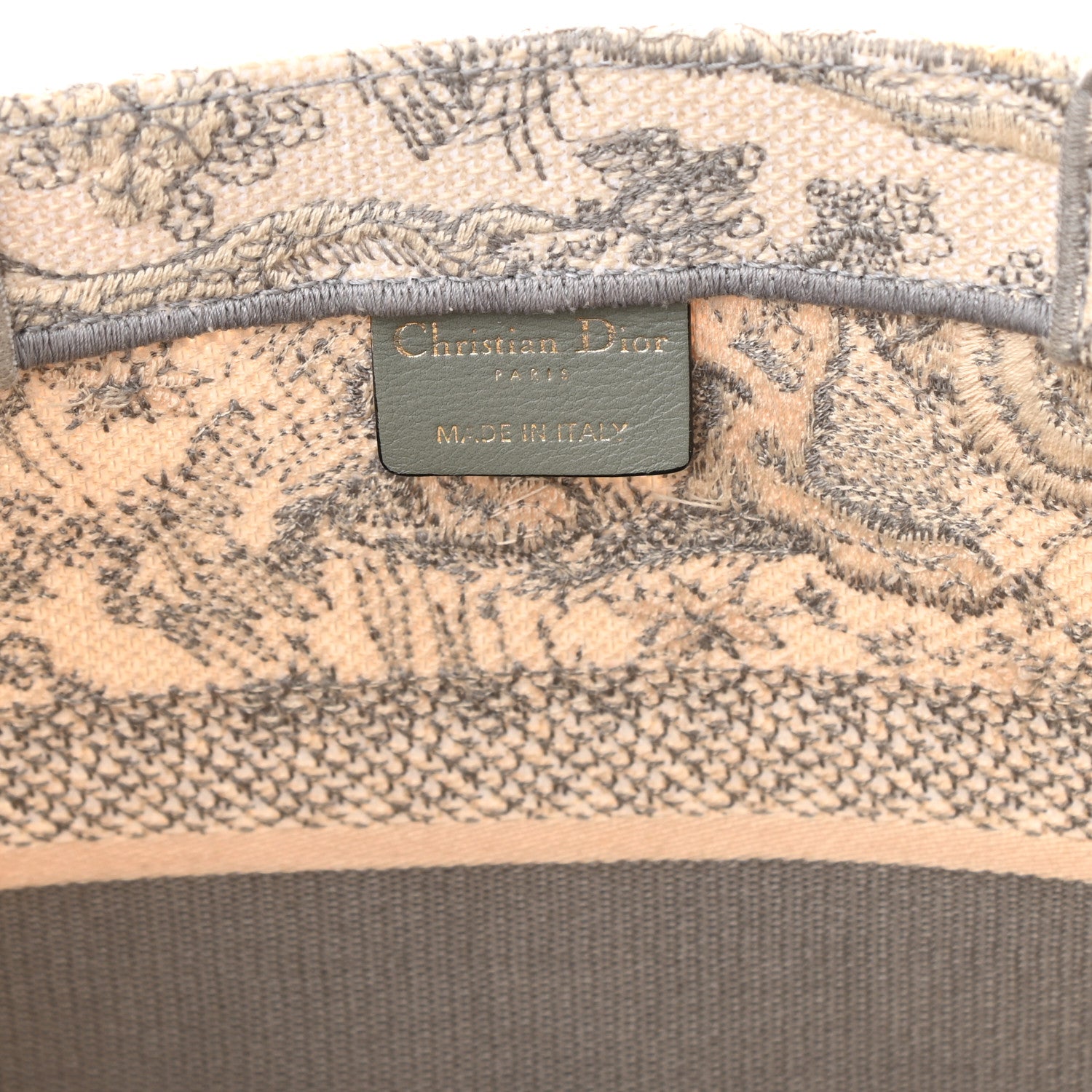 Christian Dior Canvas Embroidered Medium Dioriviera Toile De Jouy Book Tote Gray 6 of 8