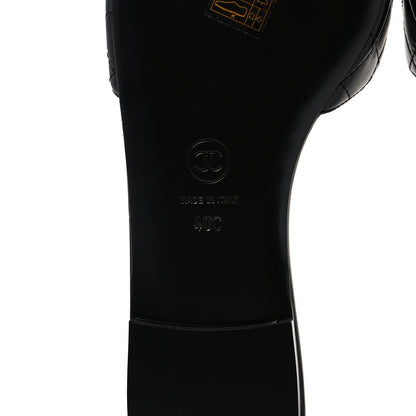 Chanel Lambskin Quilted CC Turnlock Sandals 40 Black 6 of 8