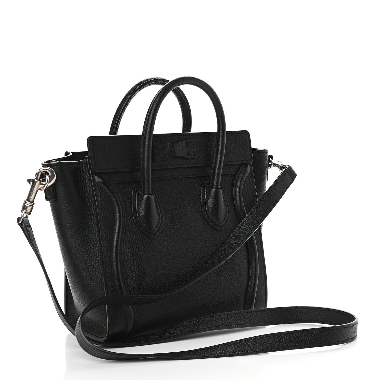 Drummed Calfskin Nano Luggage Black