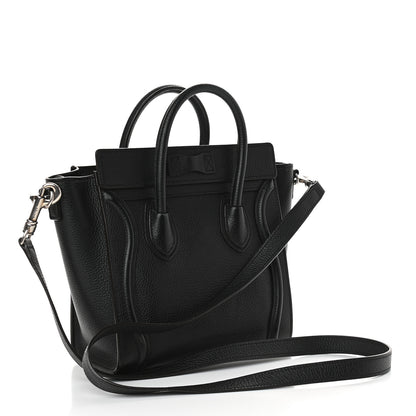 Celine Drummed Calfskin Nano Luggage Black 3 of 9