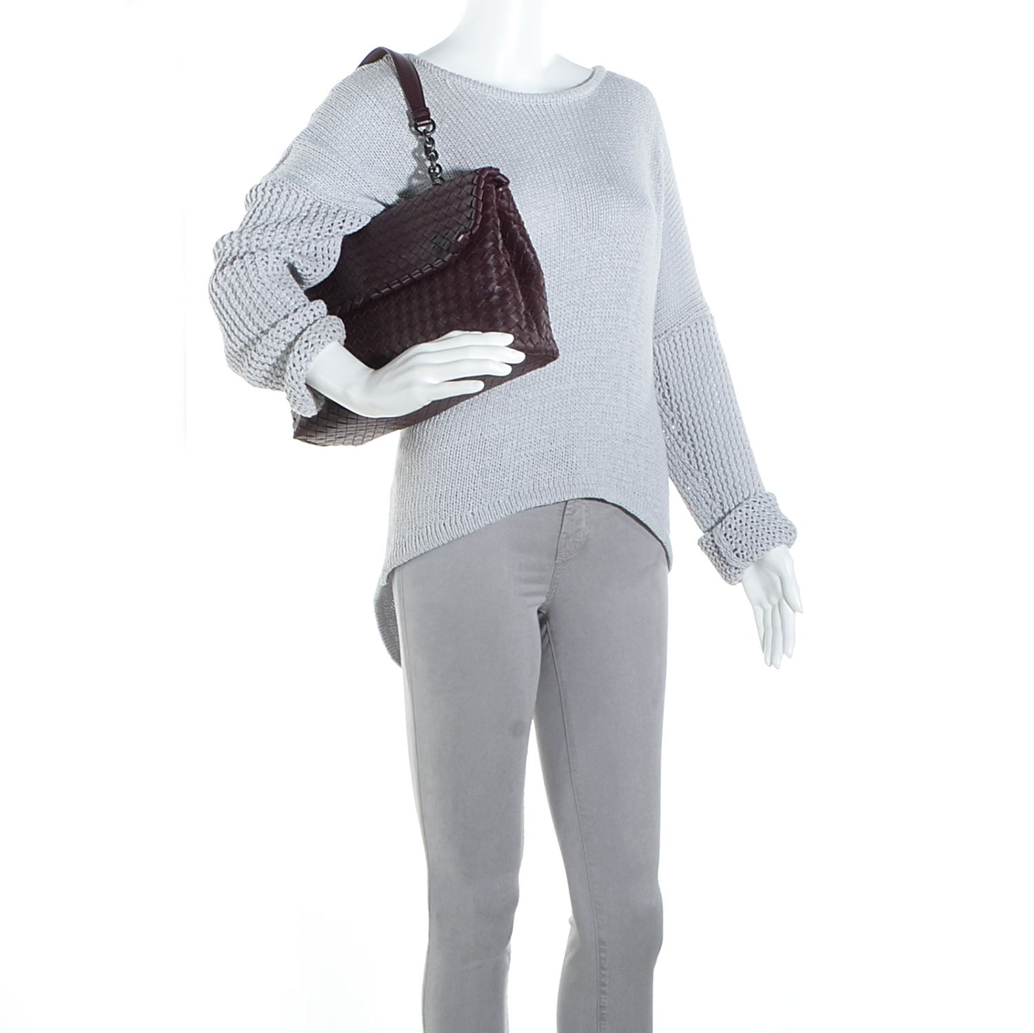 Bottega Veneta Nappa Intrecciato Olimpia Bag Aubergine 2 of 8