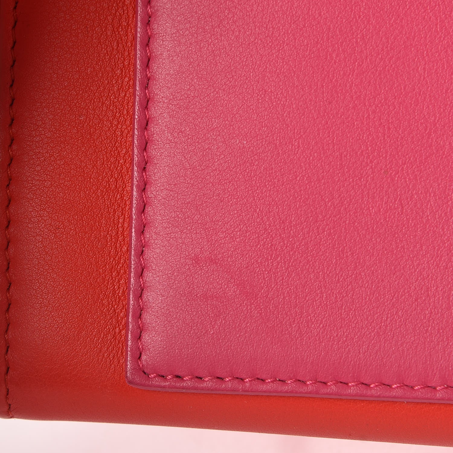 Christian Dior Calfskin Bi-Color Wallet On Chain Red Pink 11 of 12