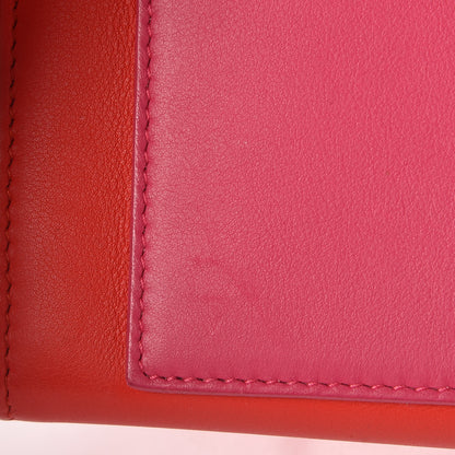 Christian Dior Calfskin Bi-Color Wallet On Chain Red Pink 11 of 12
