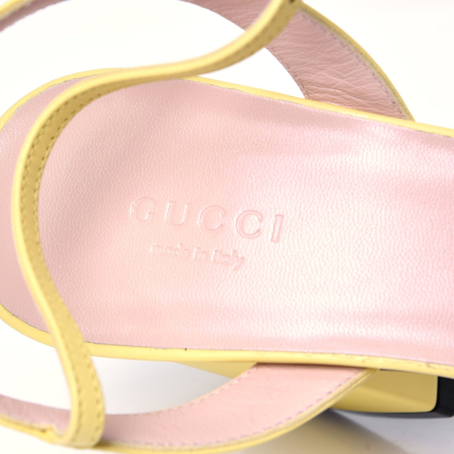 Lifford Calfskin GG Marmont Ankle Wrap 75mm Sandals 39 Banana