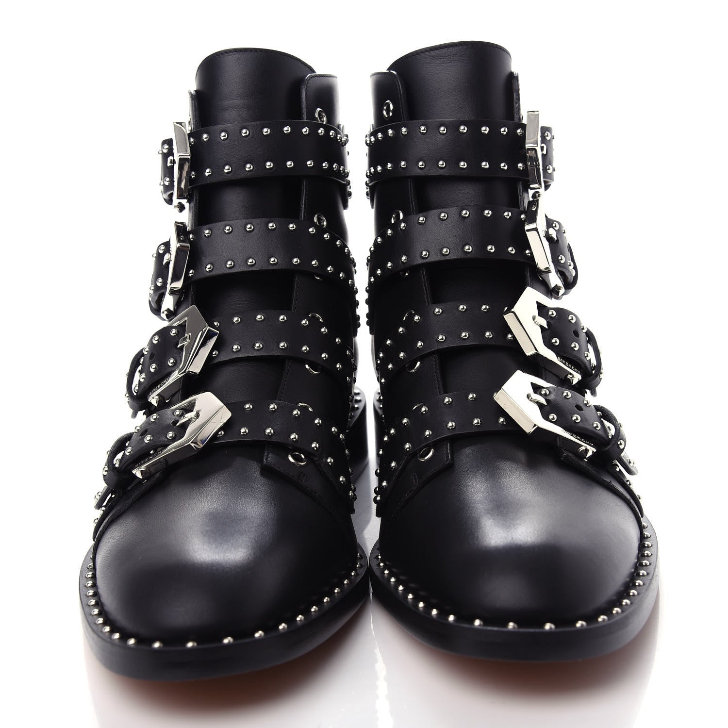 Givenchy Calfskin Studded Prue Buckle Bootie 38 Black 5 of 12