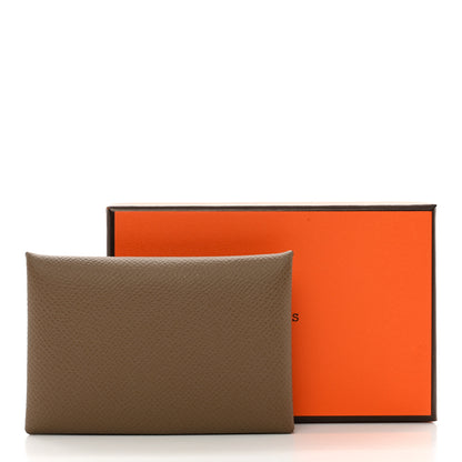 Hermes Epsom Calvi Card Case Etoupe 7 of 7