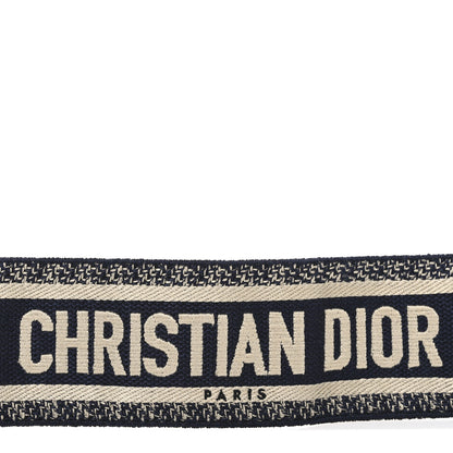 Christian Dior Canvas Embroidered Shoulder Strap Blue 3 of 3