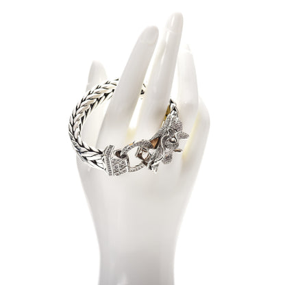 John Hardy Sterling Silver White Sapphire Naga Bracelet 2 of 5