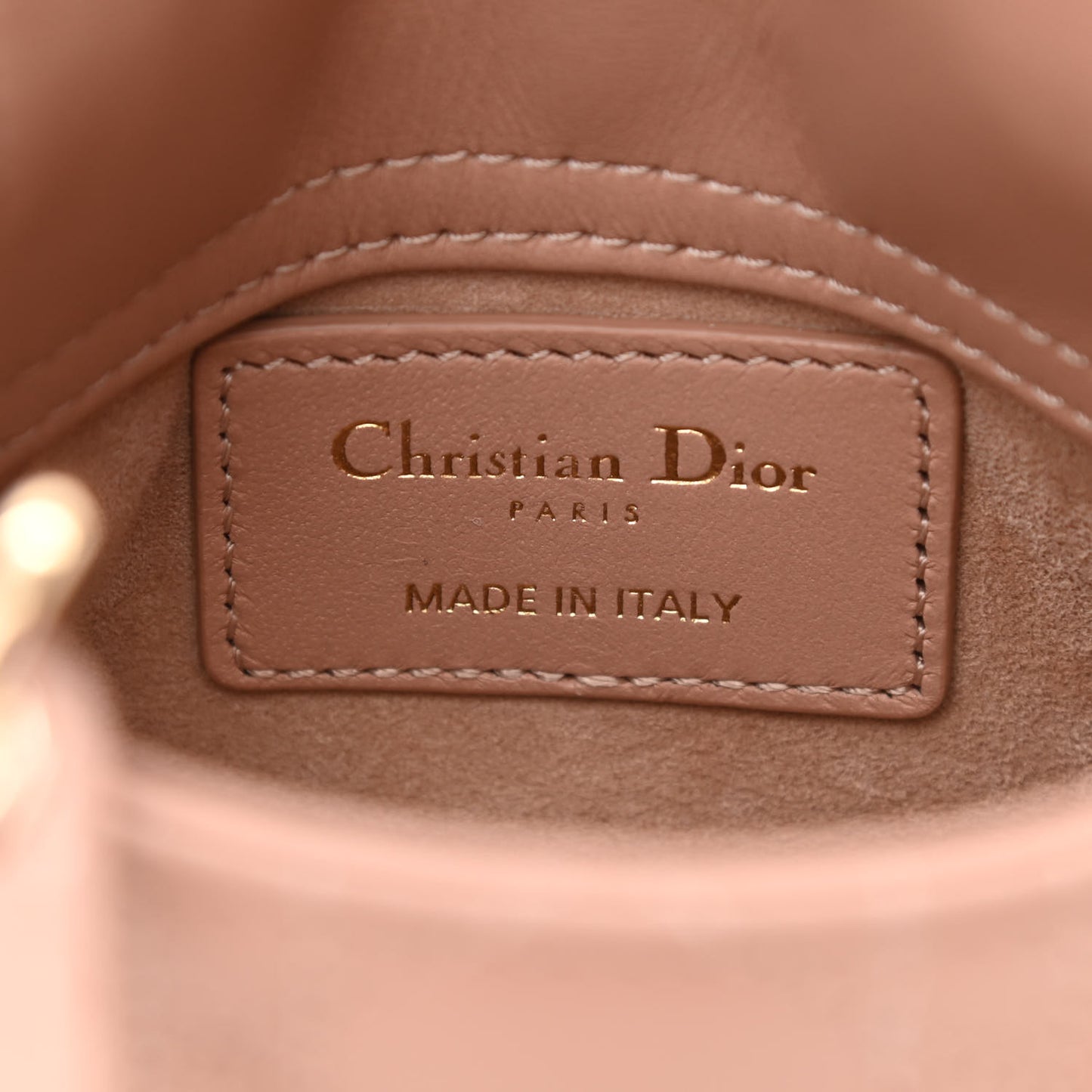 Lambskin Cannage Micro Lady Dior Rose Des Vents