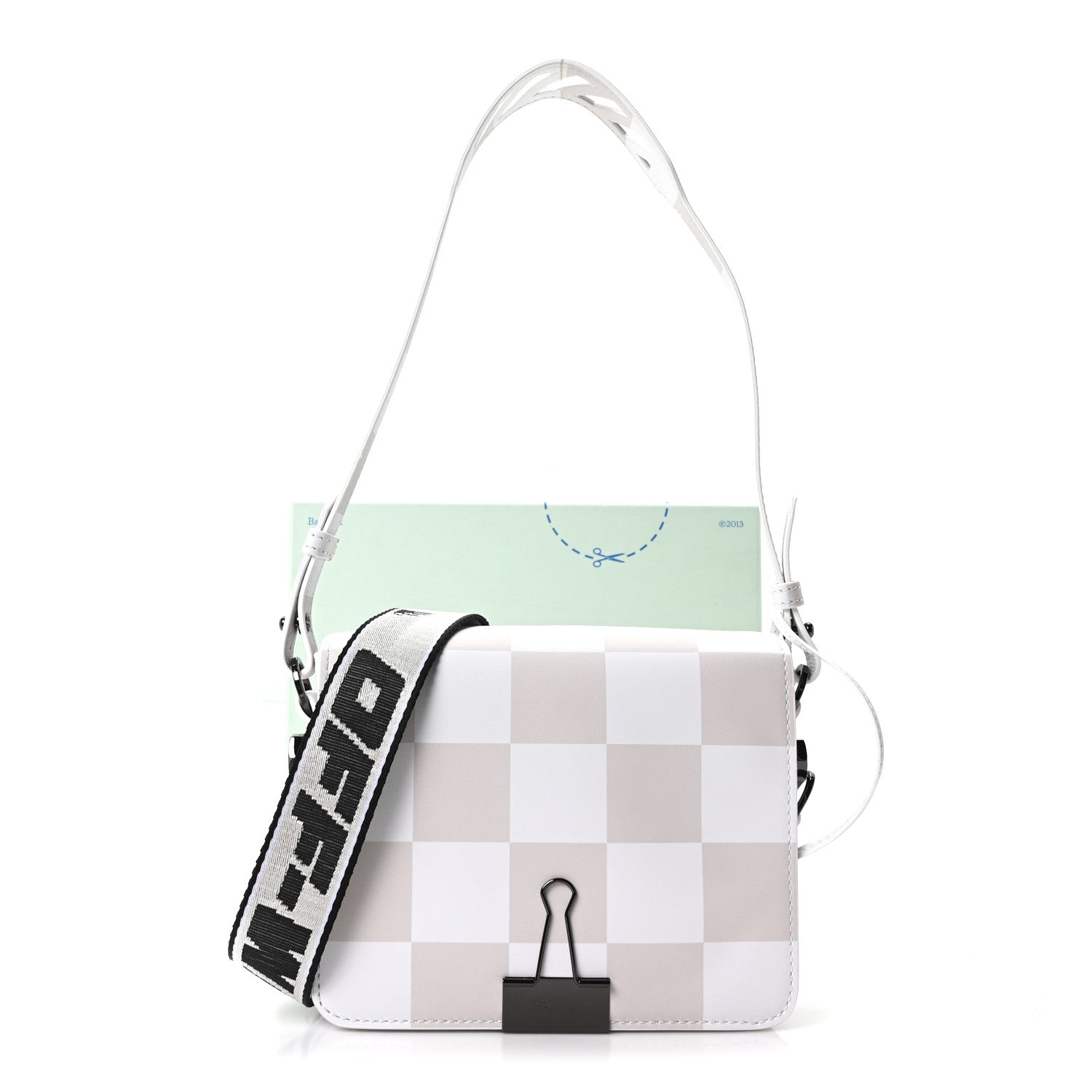 Off-White Calfskin Figures of Speech Binder Clip Bag White Beige 9 of 9