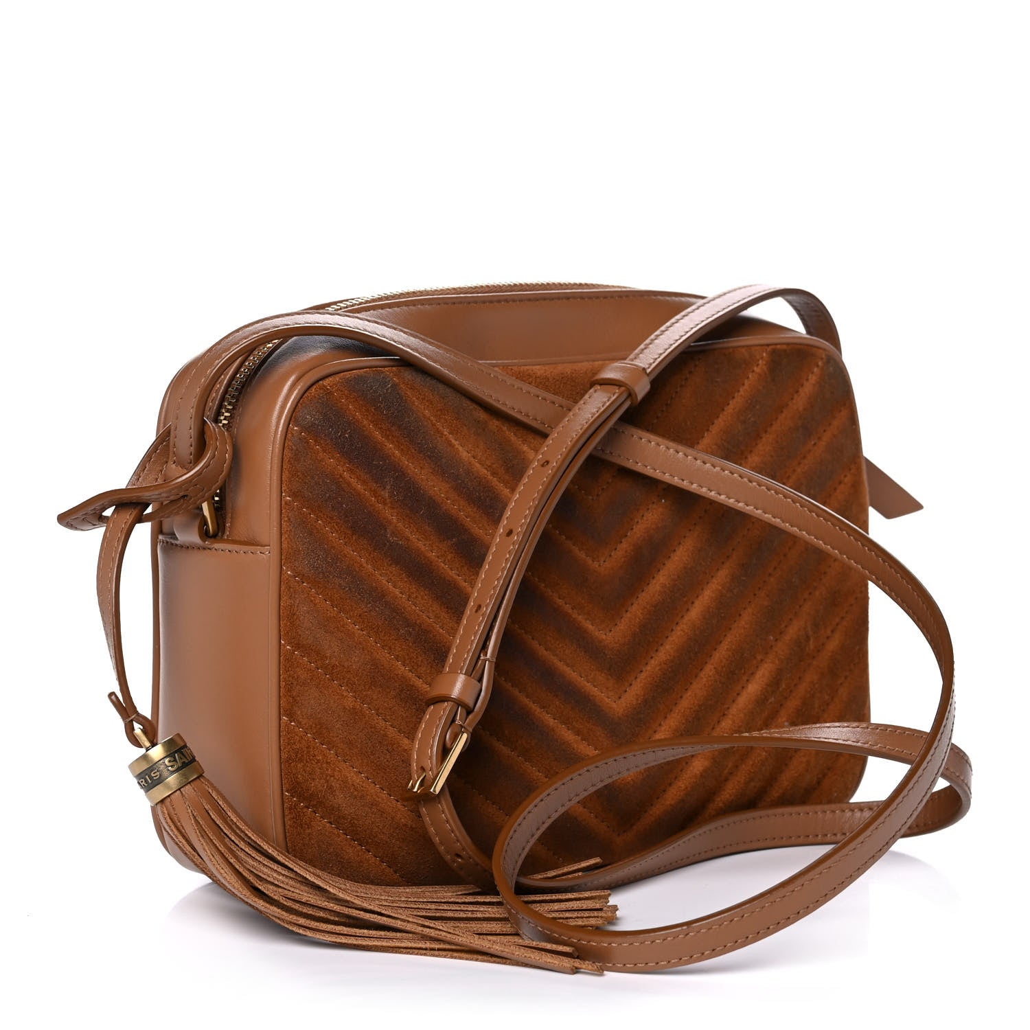 Saint Laurent Suede Matelasse Monogram Lou Camera Bag Cinnamon 3 of 12