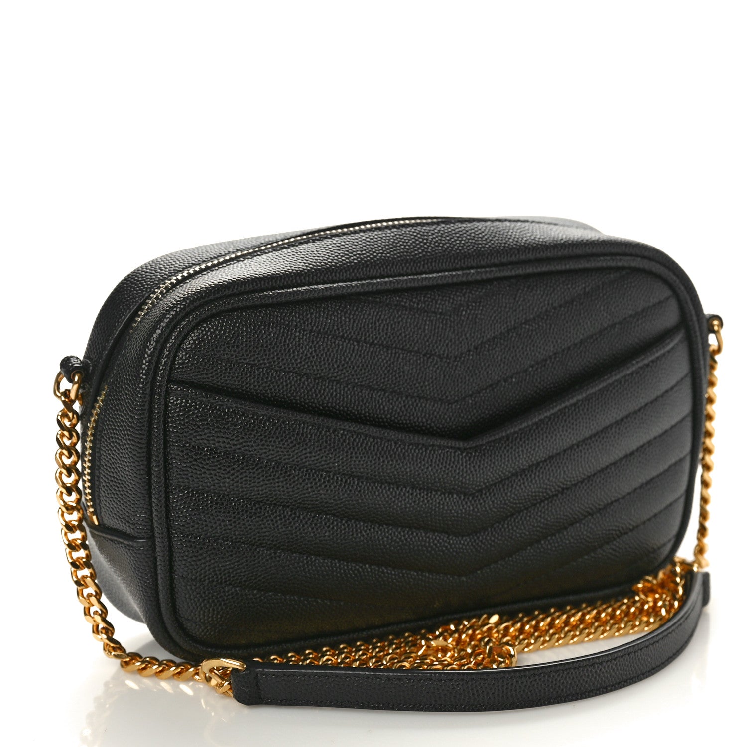 Saint Laurent Grain De Poudre Matelasse Monogram Mini Lou Camera Bag Black 3 of 10