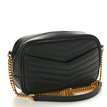 Saint Laurent Grain De Poudre Matelasse Monogram Mini Lou Camera Bag Black 3 of 10
