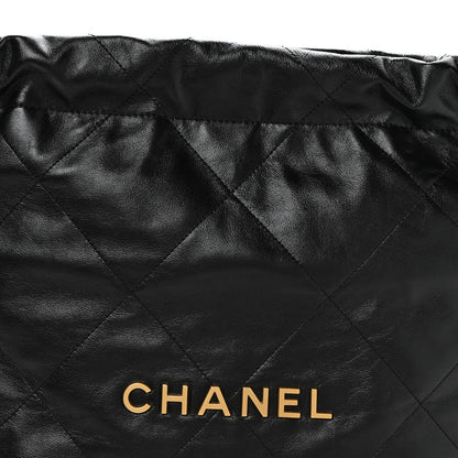Chanel Shiny Calfskin Quilted Small Chanel 22 Black 9 of 11