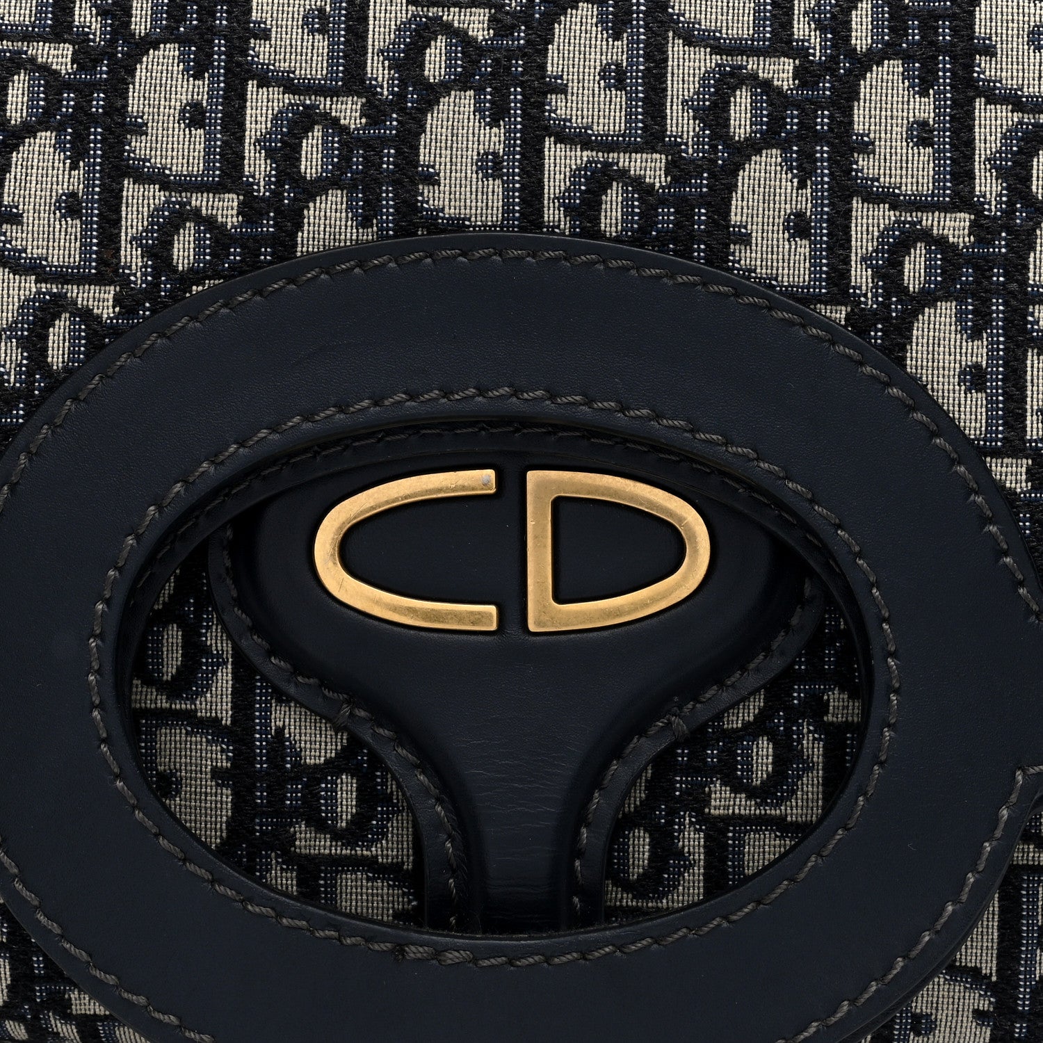 Christian Dior Oblique Fold Over Clutch Blue 7 of 10