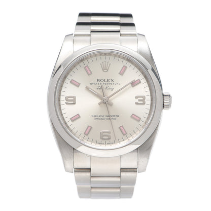 Rolex Stainless Steel 34mm Oyster Perpetual Air-King Watch Pink Index 114200 1 of 5