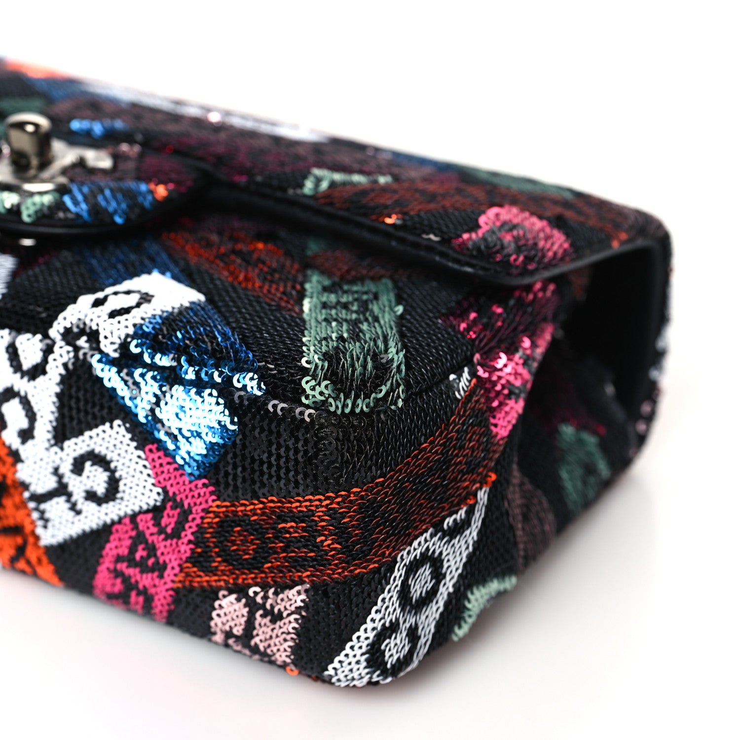 Chanel Sequin Logo Small Flap Ruthenium Multicolor 9 of 9