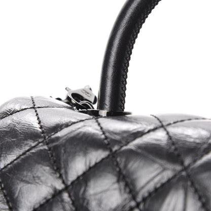 Chanel Aged Calfskin Quilted Mini Coco Handle Flap So Black 8 of 12