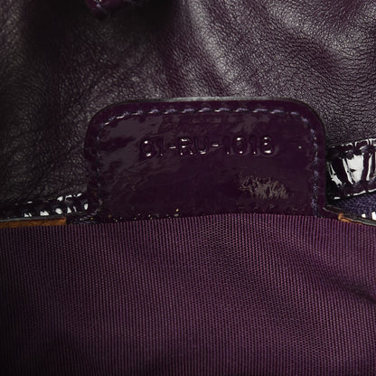 Christian Dior Patent Crocodile Embossed 61 Tote Purple 7 of 13