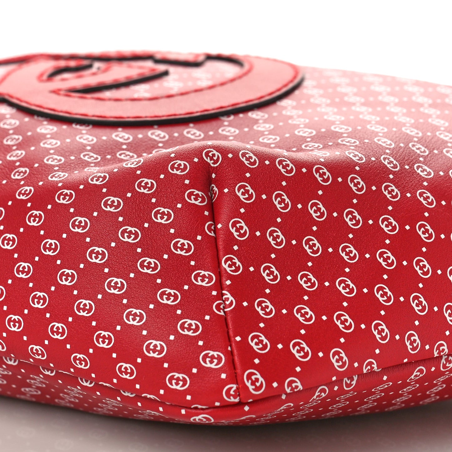X DAPPER DAN Calfskin GG Micro Monogram Belt Bag Red