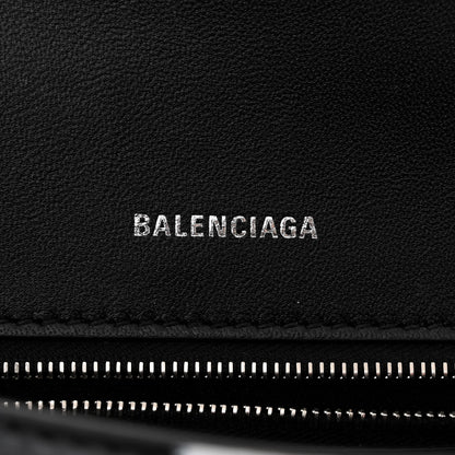 Balenciaga Smooth Calfskin Spray Polka Dot Small Hourglass Top Handle Bag Black White 6 of 10