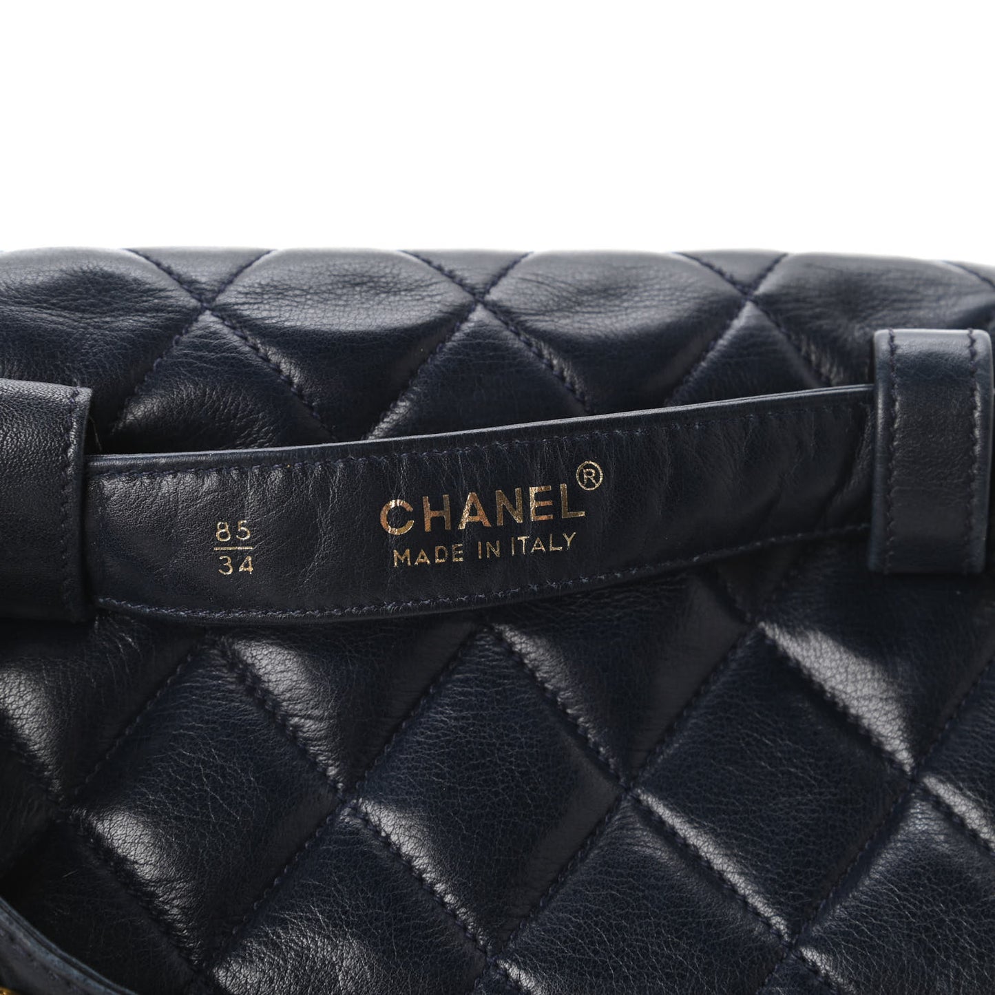 Lambskin Quilted Flap Waist Belt Bag Navy