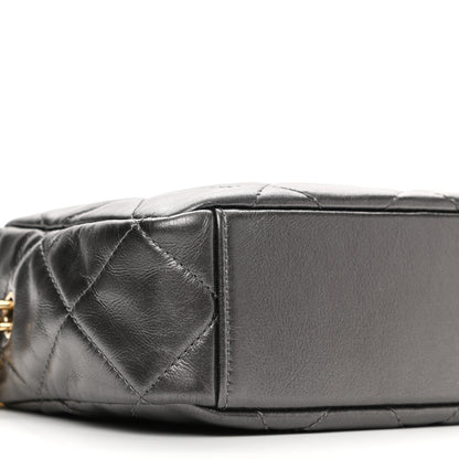 Chanel Metallic Calfskin Pearl Quilted CC Mini Camera Case Ruthenium 9 of 11