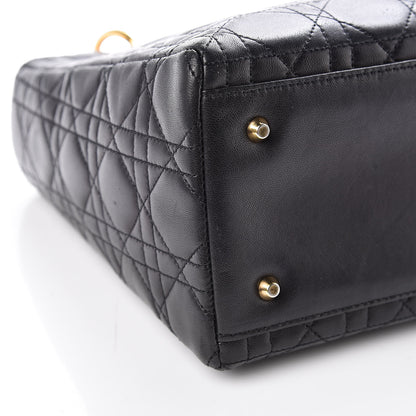 Christian Dior Lambskin Cannage Medium Lady Dior Black 10 of 13