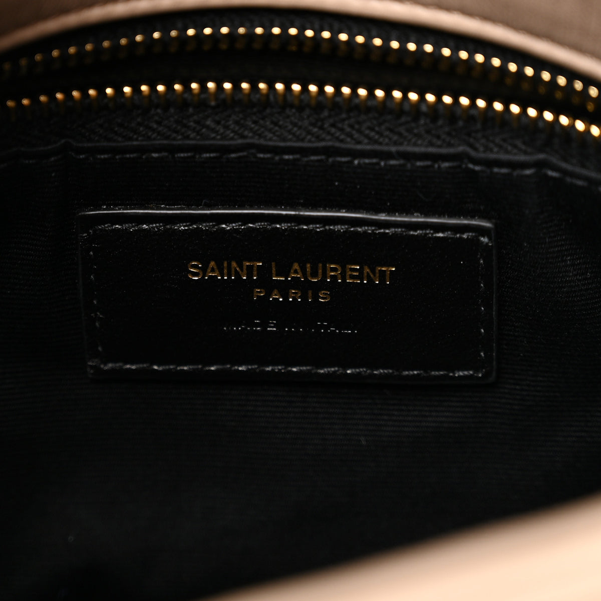 Saint Laurent Lambskin Quilted Toy Loulou Puffer Monogram Chain Satchel Dark Beige 6 of 12