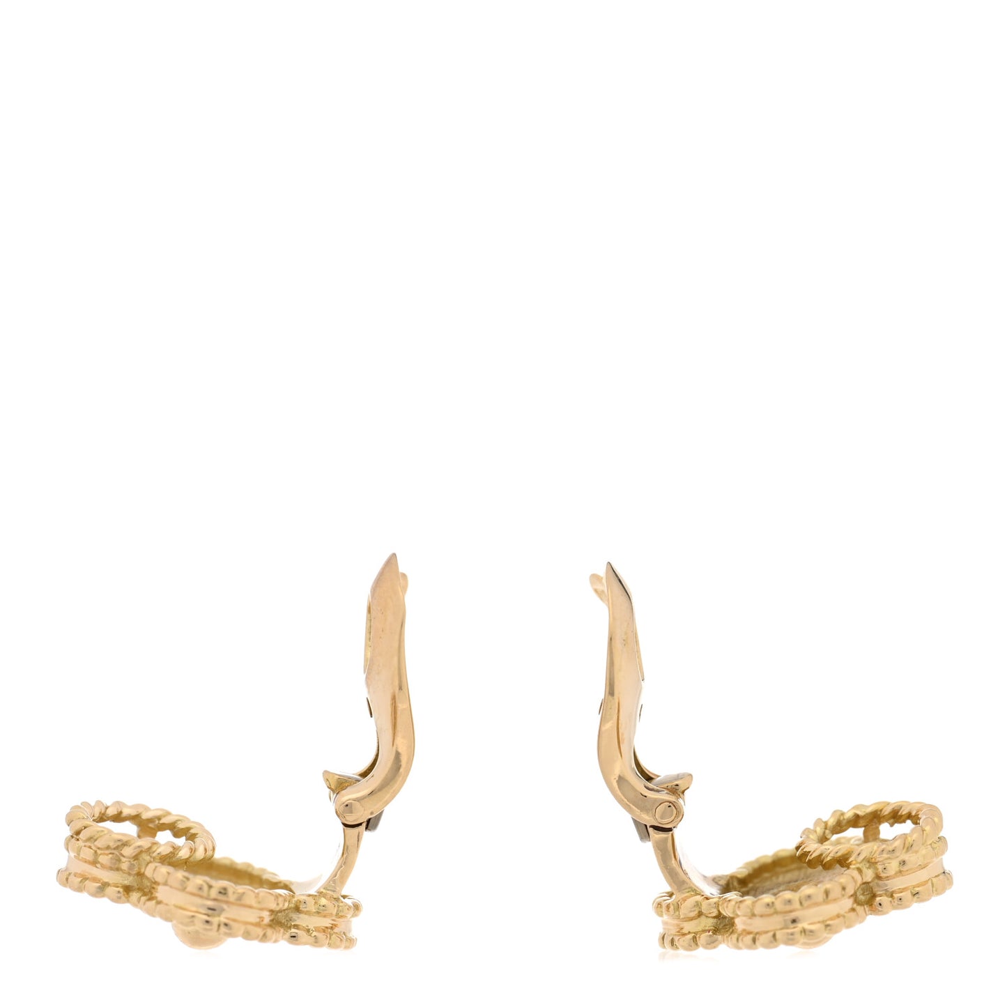 18K Yellow Gold Vintage Alhambra Clip On Earrings