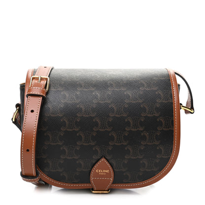 Celine Triomphe Canvas Medium Folco Bag Tan 1 of 8