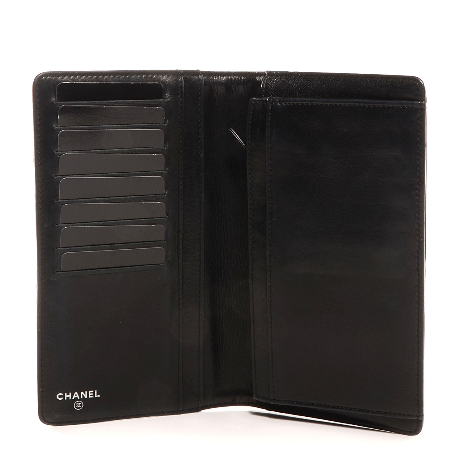 Chanel Lambskin Camellia Yen Wallet Black 6 of 9
