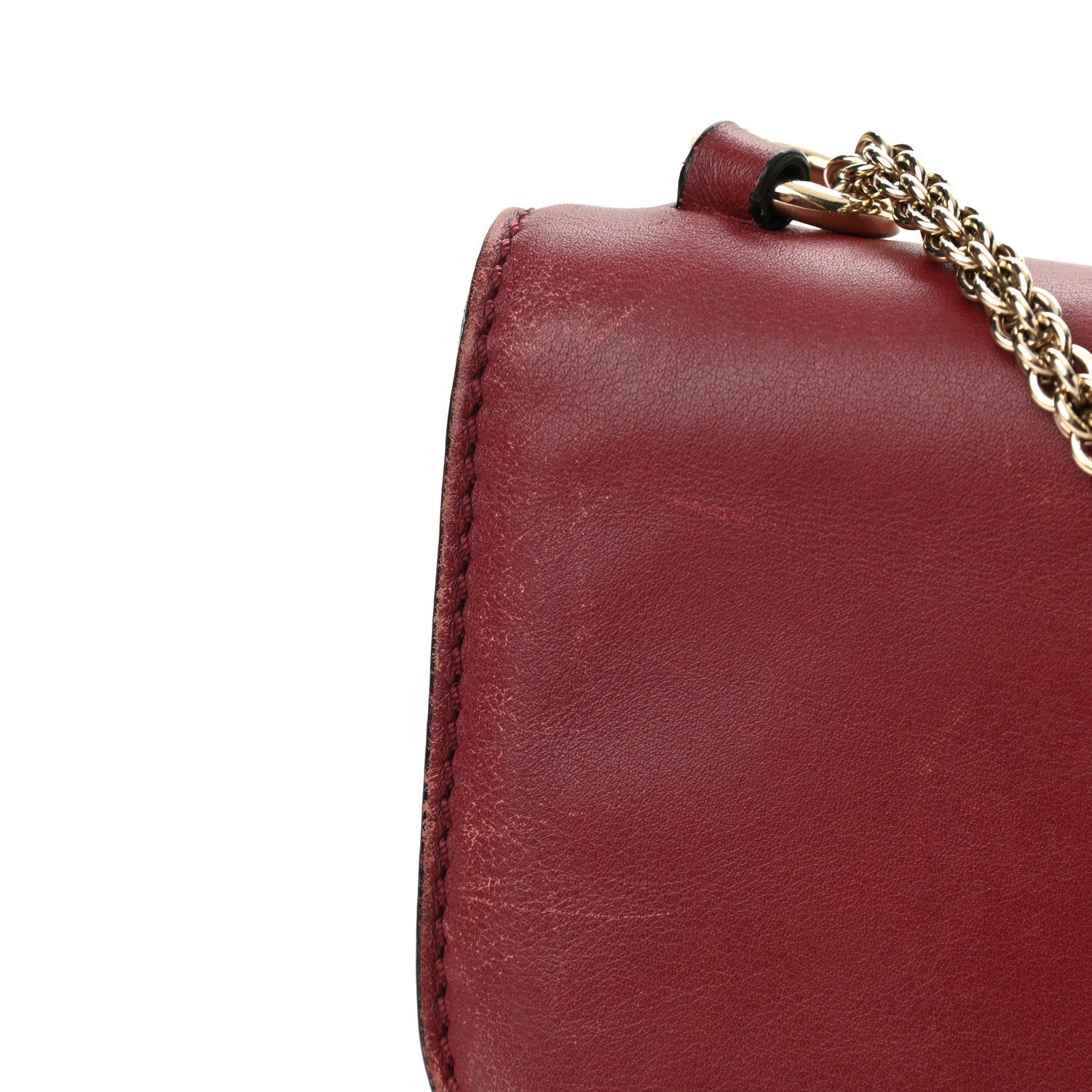 Valentino Garavani Vitello Tri-Color Medium Glam Lock Rockstud Flap Red Beige Gray 10 of 12