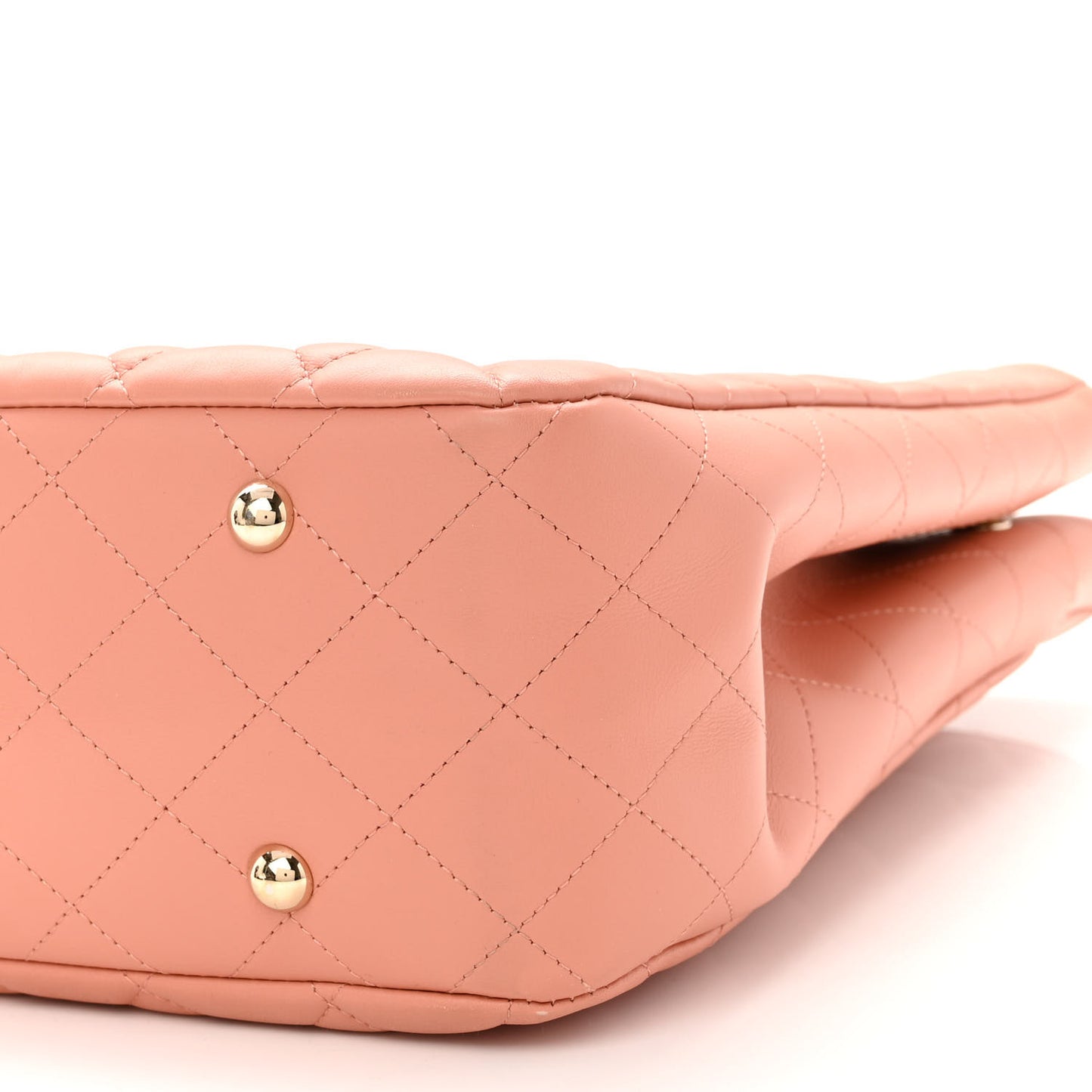 Calfskin Quilted Large CC Shopping Tote Light Pink