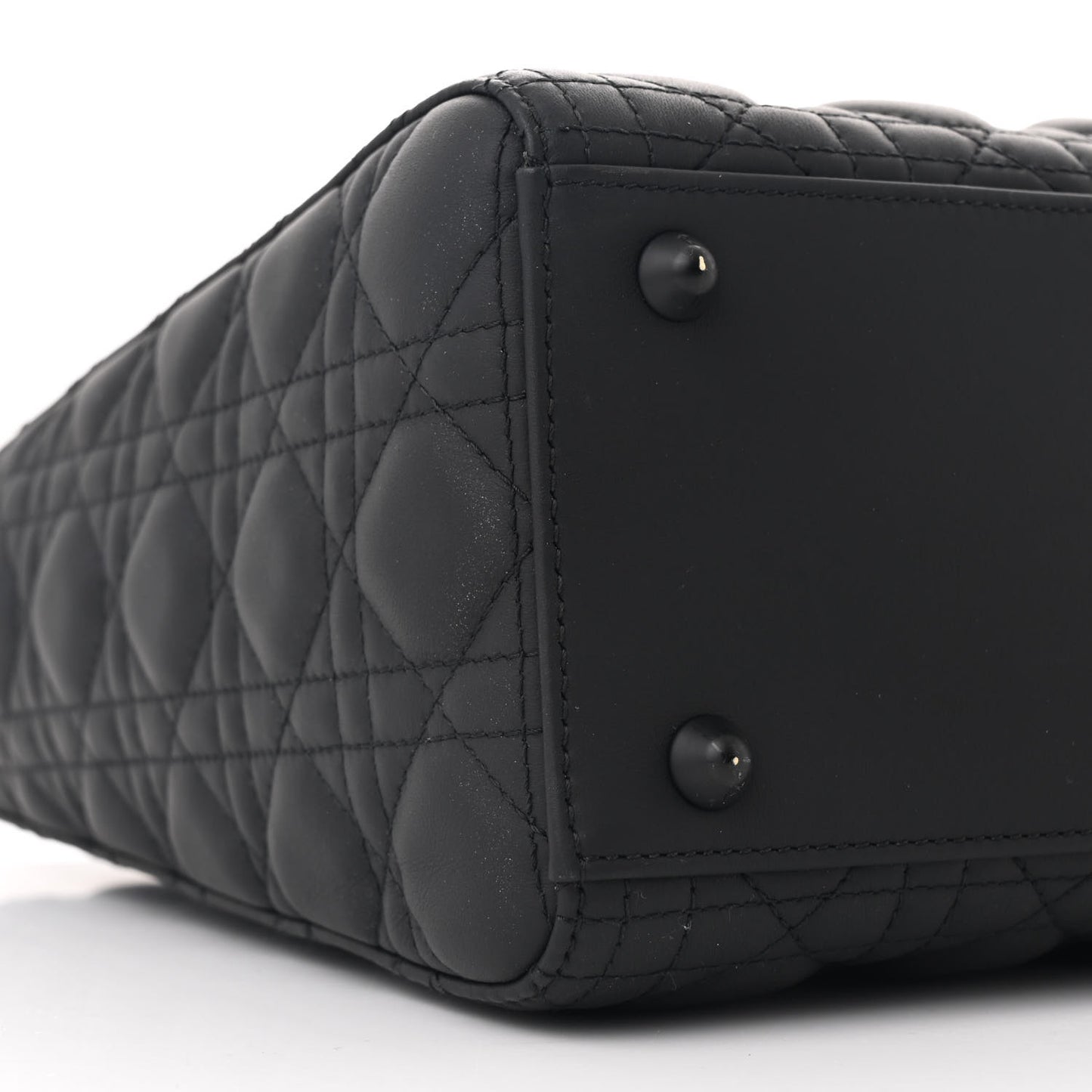 Ultra Matte Calfskin Cannage Large Lady Dior Black