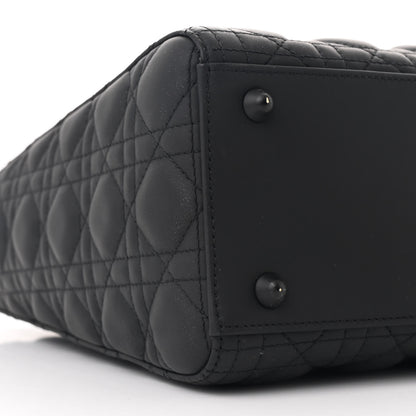 Christian Dior Ultra Matte Calfskin Cannage Large Lady Dior Black 9 of 10
