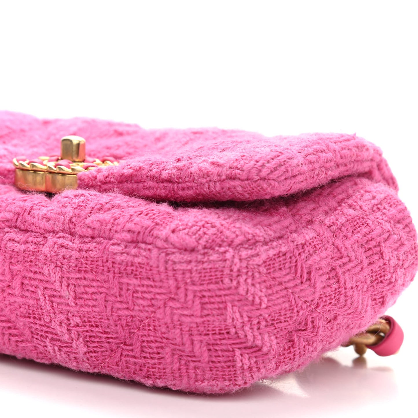 Tweed Quilted Chanel 19 Waist Bag Pink